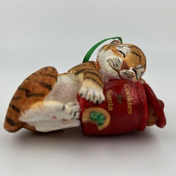 Danbury Mint The Baby Animal Christmas Ornament Tiger Cub Cookies Santa #1 - Picture 4 of 9